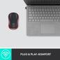 Preview: Logitech M185 Wireless Maus Rot – Optisch 1000 DPI USB beidhändig